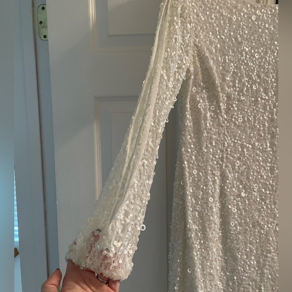 White Adrianna Papell Dress - Picture 3 of 6